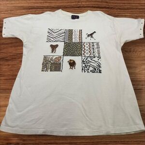 PCB‎ Safari Animal Print T-Shirt Short Sleeve Graphic Tee Casual